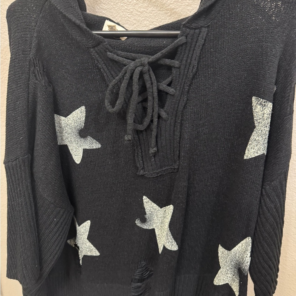 POL Charcoal Sweater with White Star - Picture 2 of 5